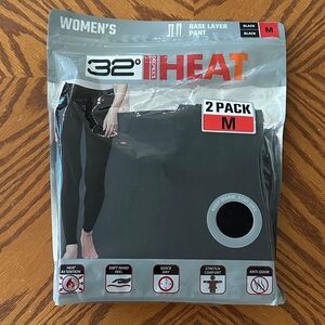 32 Degrees Heat *NIB* Women's 2-Pack Base Layer Pant in Black